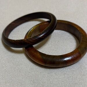 Brown and Black Wooden Bangles